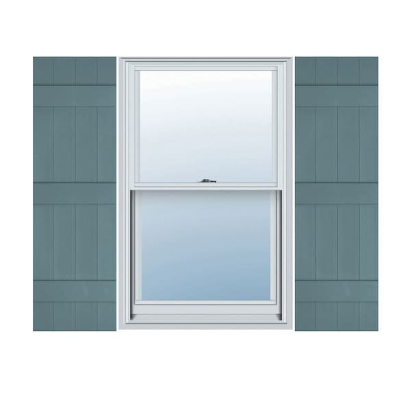 Ekena Millwork Lifetime Vinyl, Standard Four Board Joined, Board-n-Batten Shutters, LJ4S14X06300WB, PR LJ4S14X06300WB - main